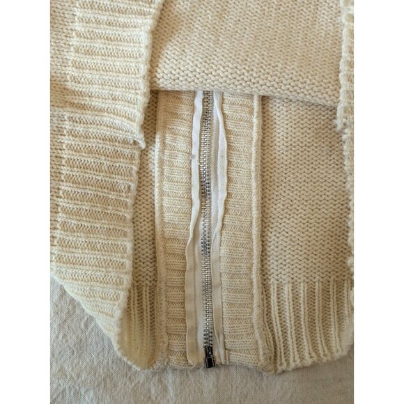 Pilgrim Spotswear Vintage 60s Men's Cream knit Wool Cowichan Style Zip Sweater S - Picture 9 of 15